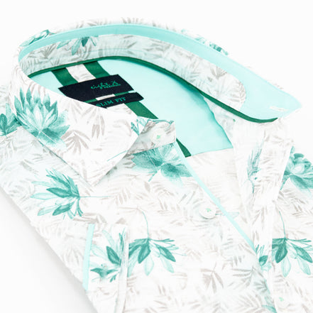 Mint Breeze Short Sleeve Linen Shirt Shirts Eight-X