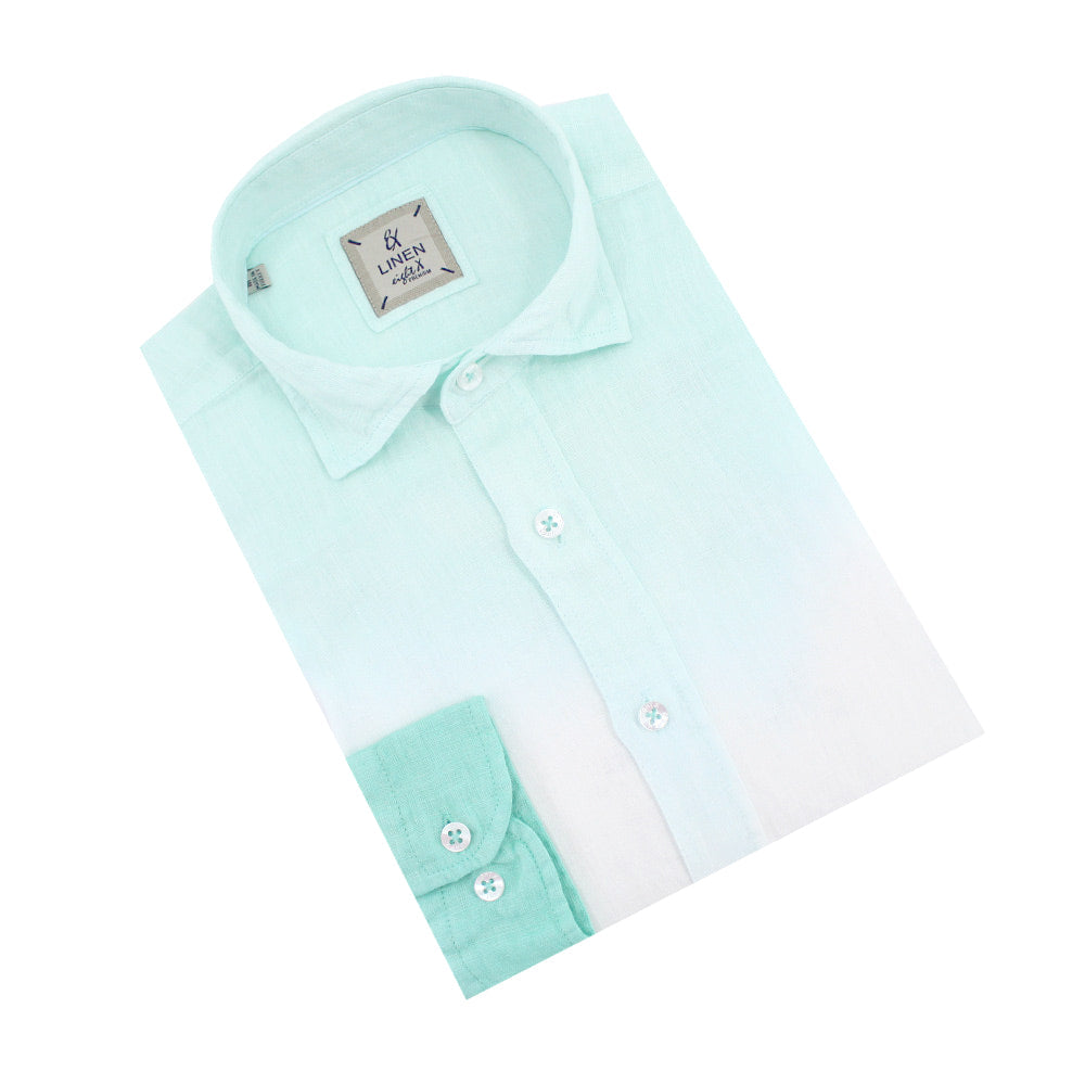 Mint Ombré Linen Shirt Shirts Eight-X