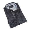Modern Digital Print Floral Button Down Shirt Shirts EightX BLACK S