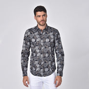 Moroccan Tapestry Paisley Button Down Shirt Shirts Eight-X