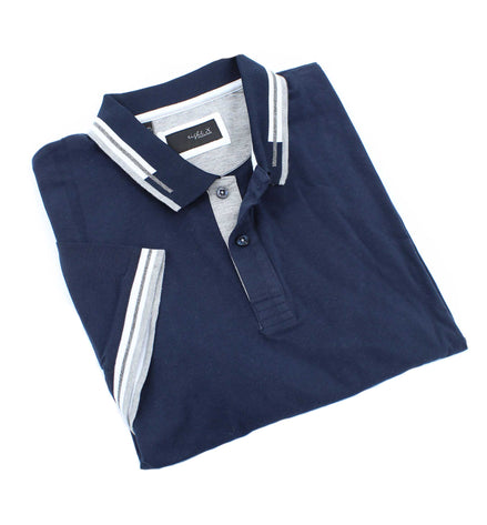 Navy Polo With Red And White Trim Shirts EightX NAVY S