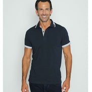 Navy Polo With Red And White Trim Shirts EightX