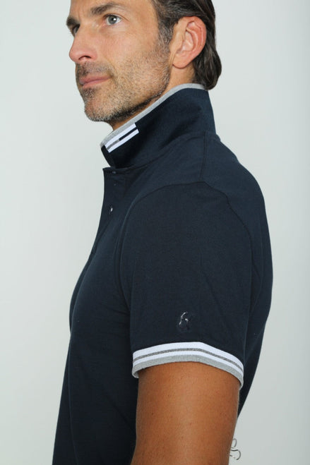 Navy Polo With Red And White Trim Shirts EightX