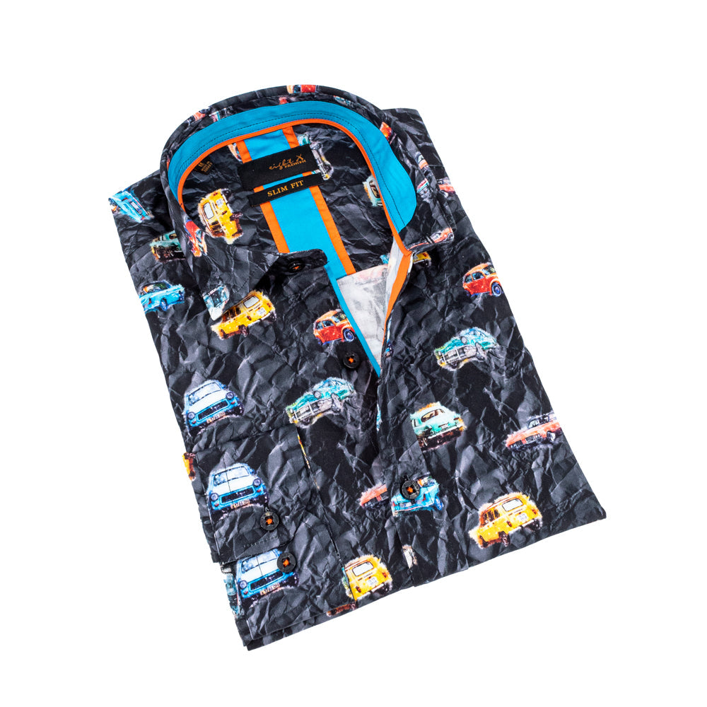 Night Cruise Button Down Shirt Shirts EightX BLACK S