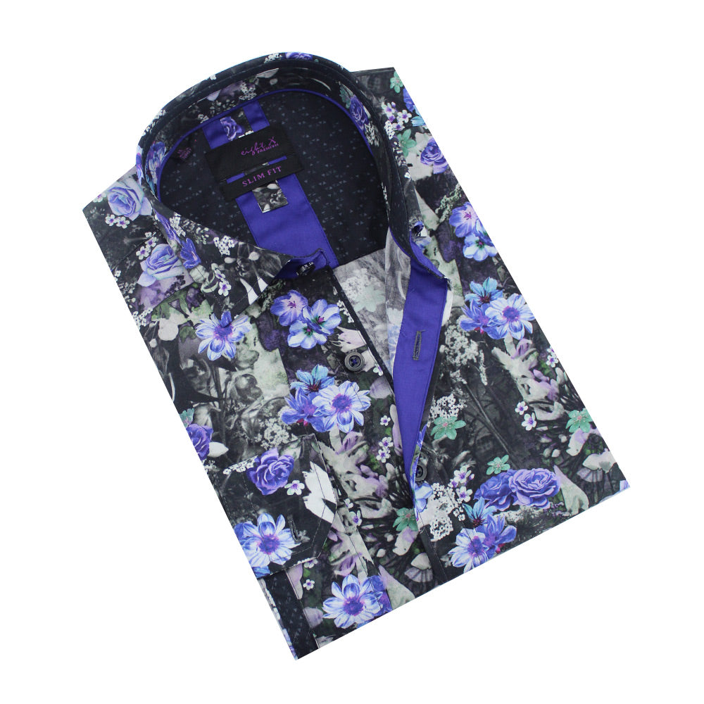 NightShade Garden Button Down Shirt Shirts Eight-X BLACK S