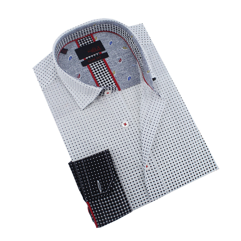 Ombre' Black Polka Dot Button Down Shirt Shirts Eight-X BLACK S