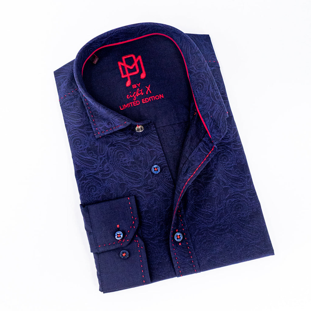 Osiris Jacquard Numbered PM Edition Button Down Shirt Shirts EightX NAVY S