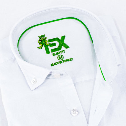 Oxford FROG Button Down Shirt - White Shirts EightX