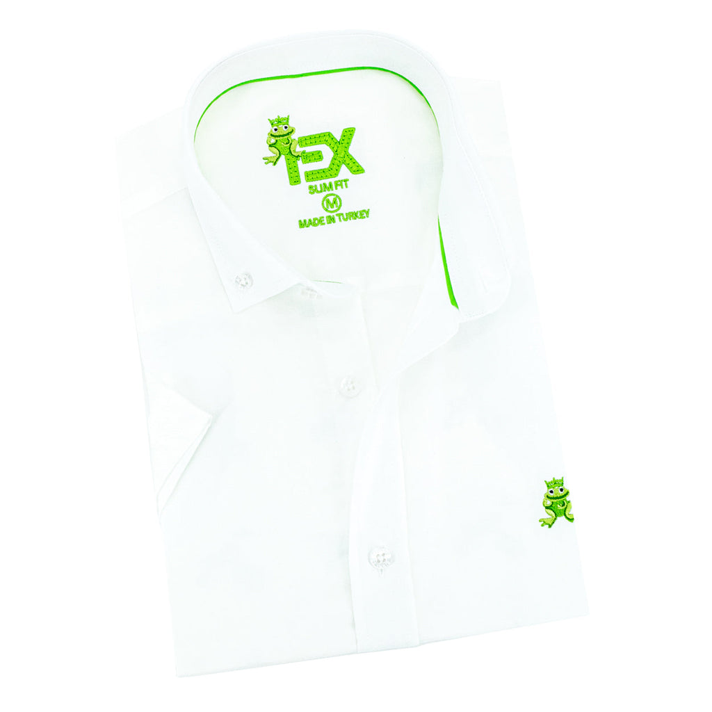 Oxford FROG Short Sleeve Button Down Shirt Shirts EightX WHITE S