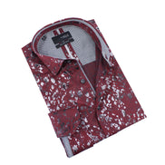 Paisley Jacquard Foil Button Down Shirt Shirts Eight-X RED S