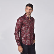 Paisley Jacquard Foil Button Down Shirt Shirts Eight-X