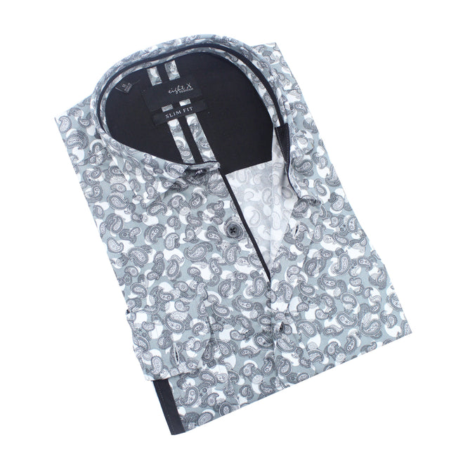 Paisley on Paisley Button Down Shirt Shirts Eight-X GREY S