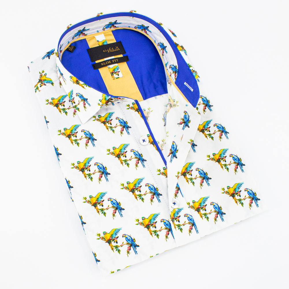 Parrot Bay Short Sleeve Shirt Shirts EightX WHITE S