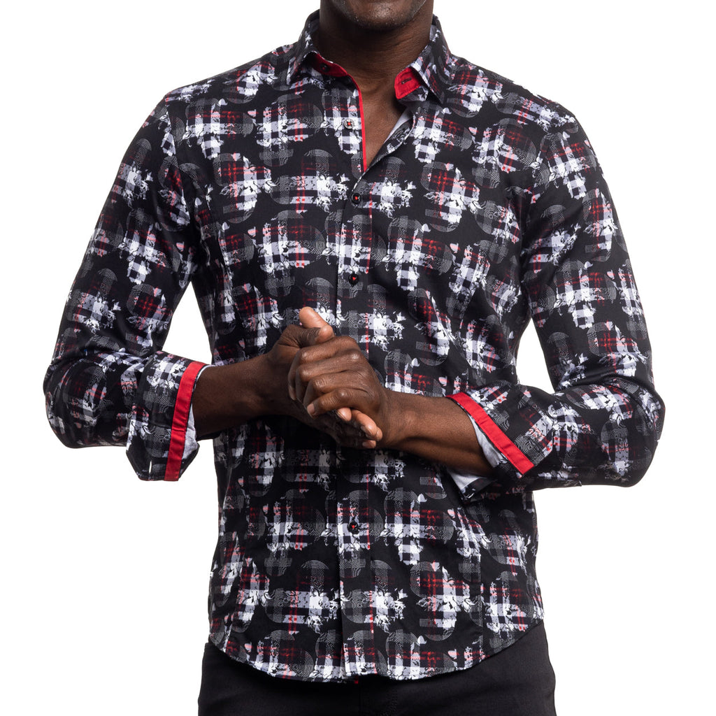 Pilot Plaid PM Edition Button Down Shirt Shirts Eight-X BLACK S