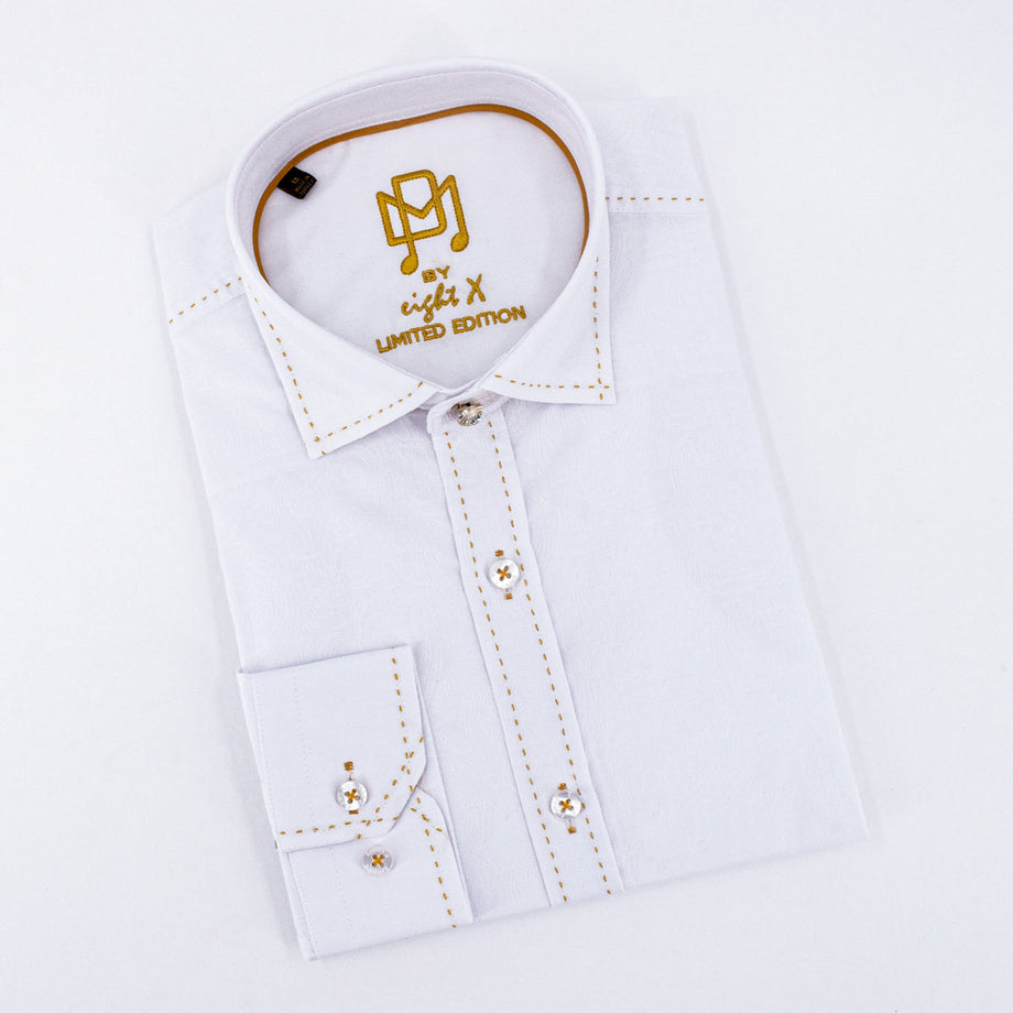 Eight x | Designer Dress Shirts | RA Jacquard PM Edition Shirt White / 2XL Eight x | Designer Dress Shirts | RA Jacquard PM Edition Shirt White / 2XL