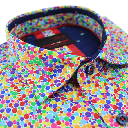 Rainbow Confetti Short Sleeve Shirt Shirts Eight-X
