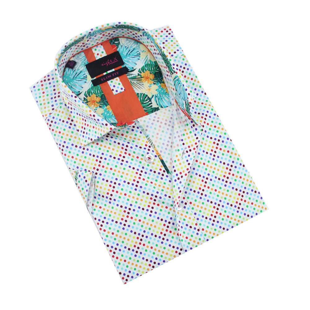 Rainbow Dot Short Sleeve Shirt Shirts Eight-X MULTI S