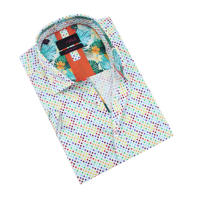 Rainbow Dot Short Sleeve Shirt Shirts Eight-X MULTI S