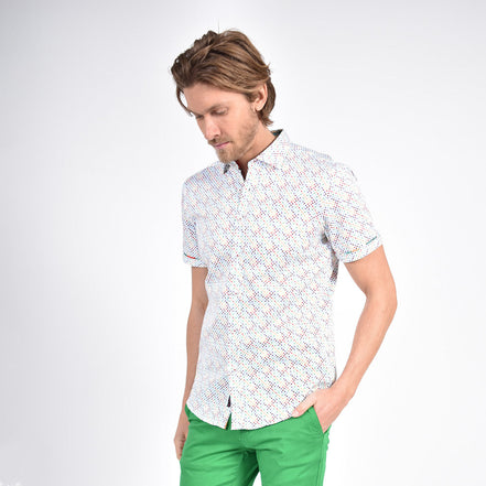 Rainbow Dot Short Sleeve Shirt Shirts Eight-X