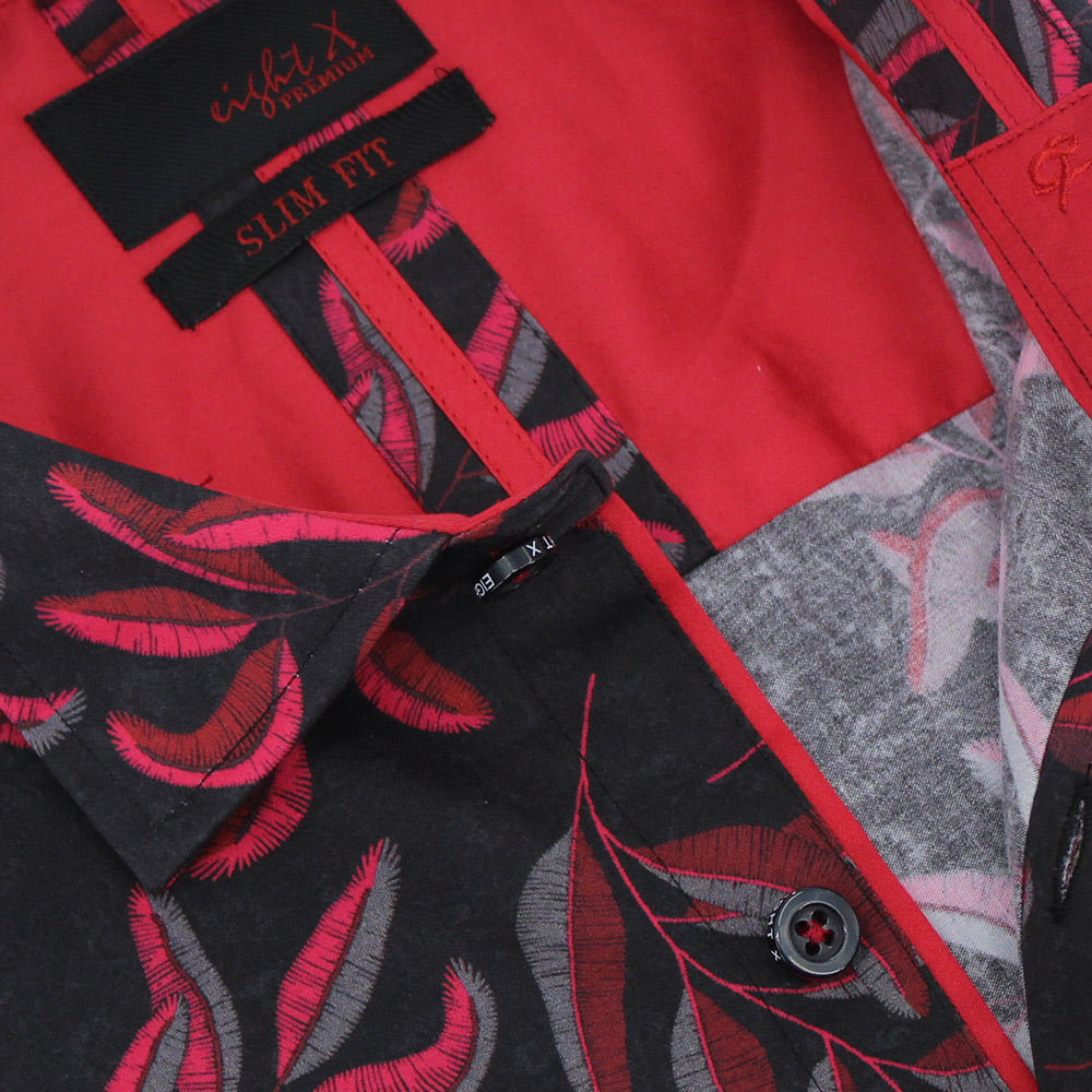 Red Leaves Button Down Shirt Shirts Eight-X