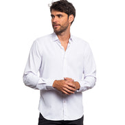 Seersucker Solid Button Down Shirt - White Shirts EightX