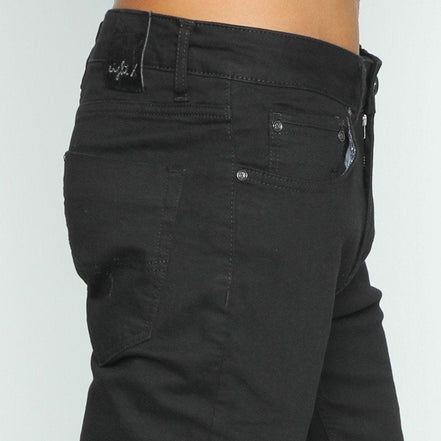 Slim Fit Stretch Black Denim Jeans #EIG-36 Jeans Eight-X