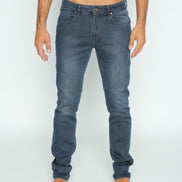 Slim Fit Stretch Faded Dark Denim Jeans #EIG-37 Jeans Eight-X