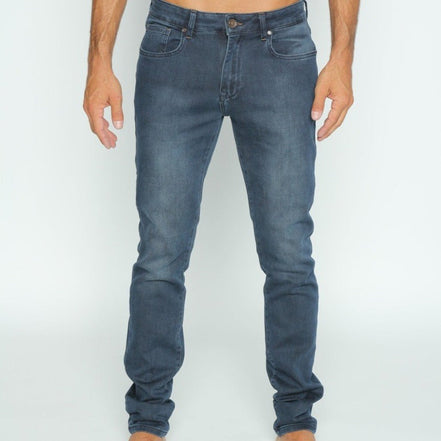 Slim Fit Stretch Faded Dark Denim Jeans #EIG-37 Jeans Eight-X