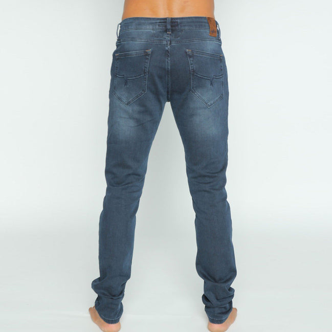 Slim Fit Stretch Faded Dark Denim Jeans #EIG-37 Jeans Eight-X