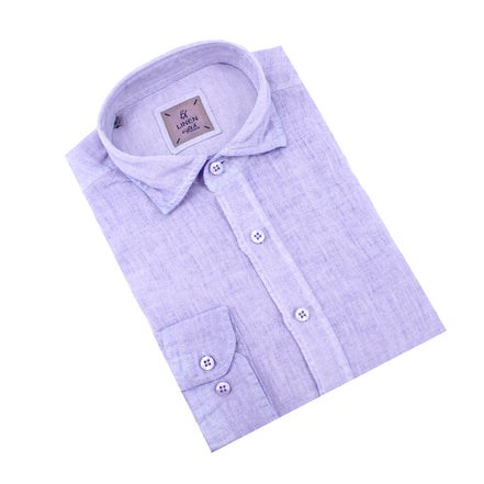 Solid Purple Linen Shirt Shirts Eight-X PURPLE S