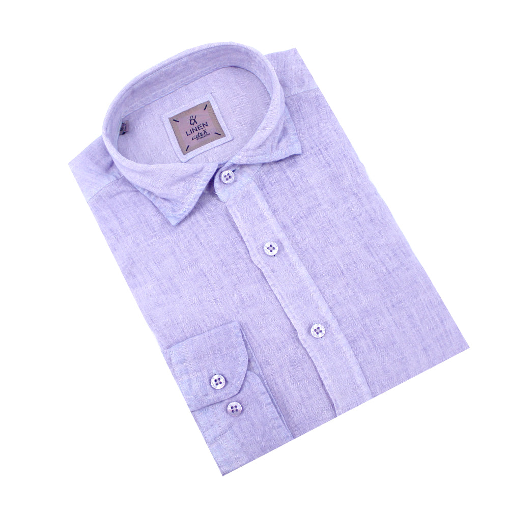 Solid Purple Linen Shirt Shirts Eight-X PURPLE S