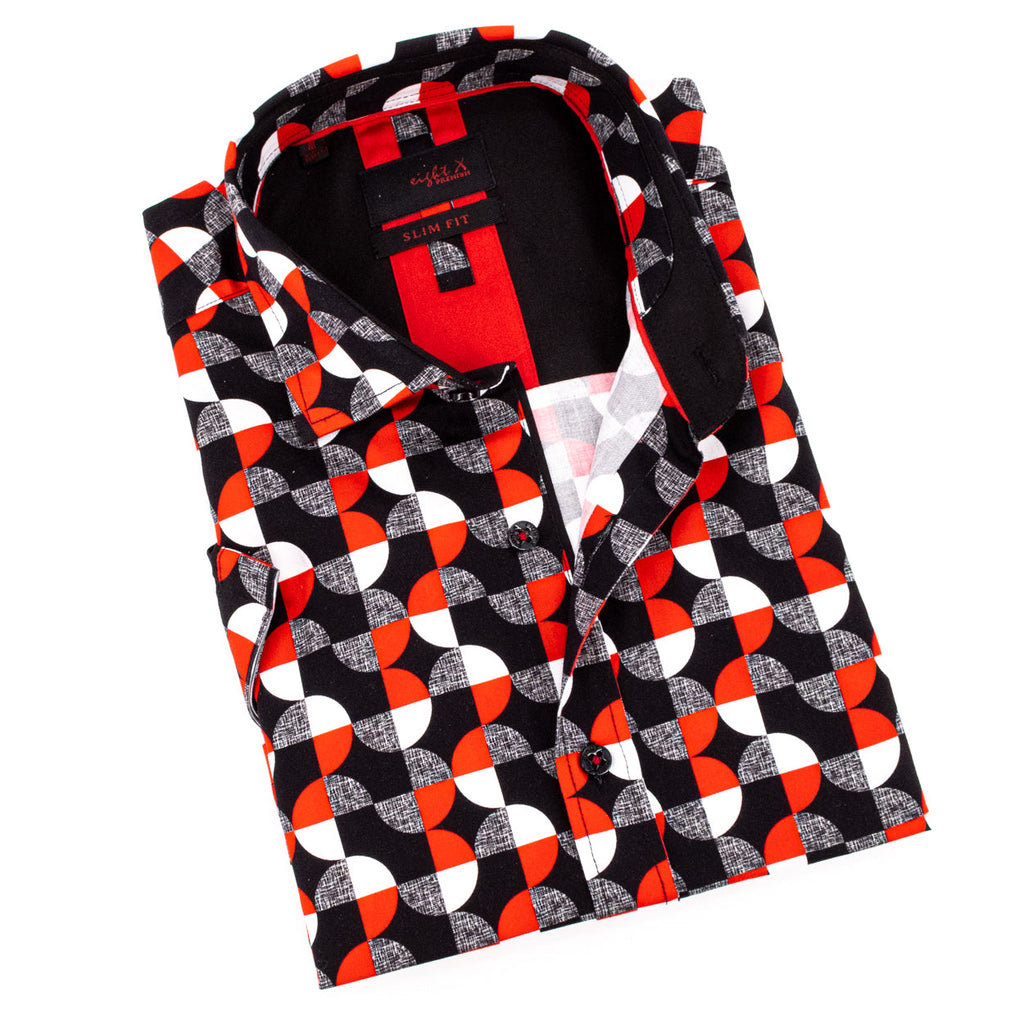 Spy Film Short Sleeve Shirt Shirts Eight-X RED S