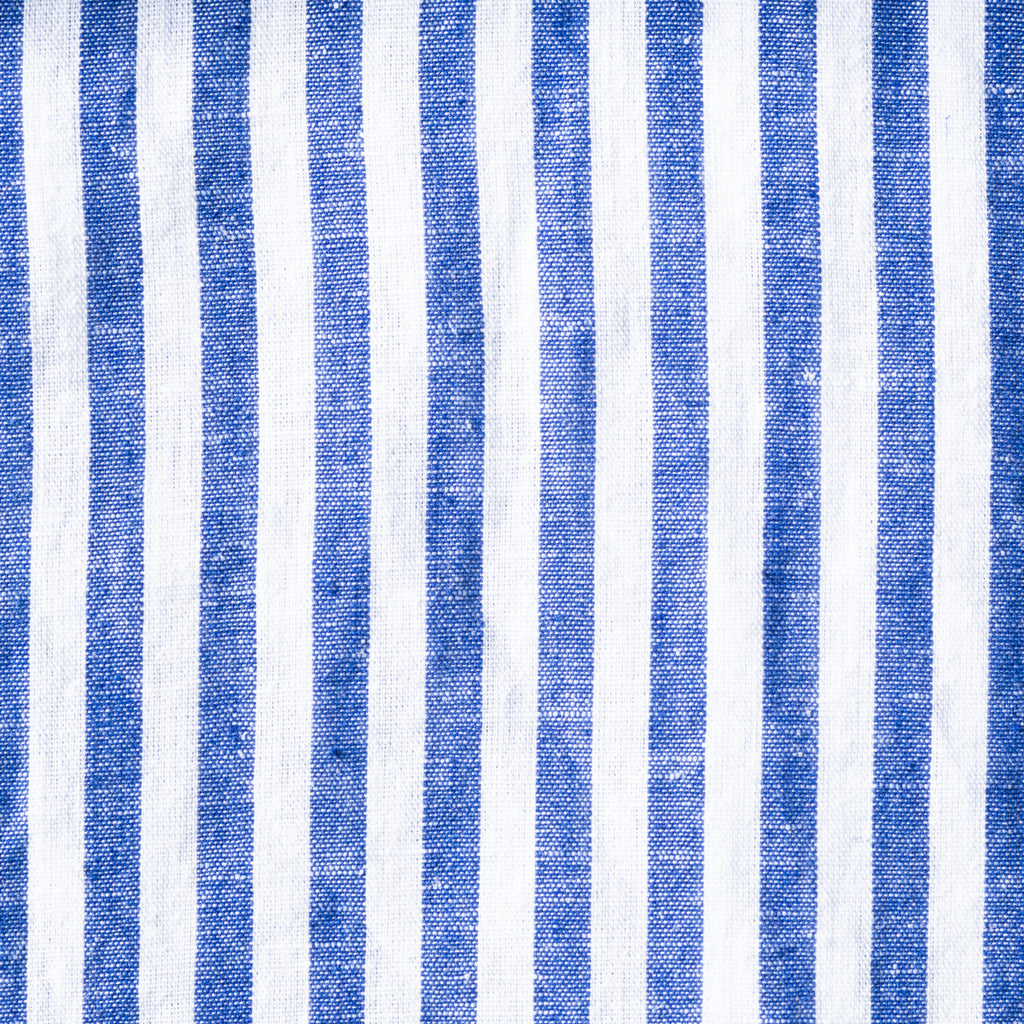 Stanford Stripe FROG Linen Shirt - Navy Shirts EightX