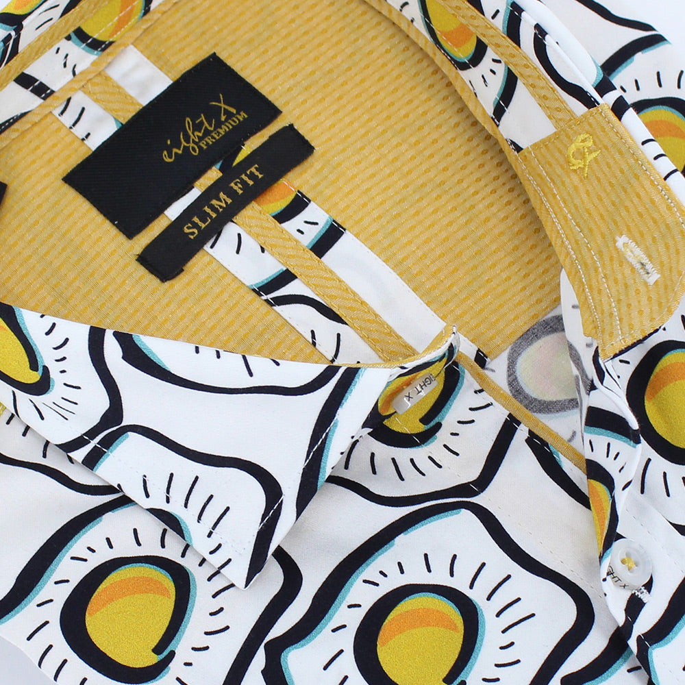 Sunny Side Up Button Down Print Shirt Shirts Eight-X