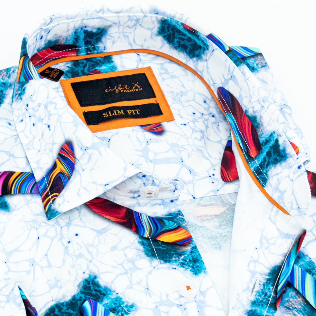 Surfing with the Alien Short Sleeve Button Down Shirt Shirts Eight-X