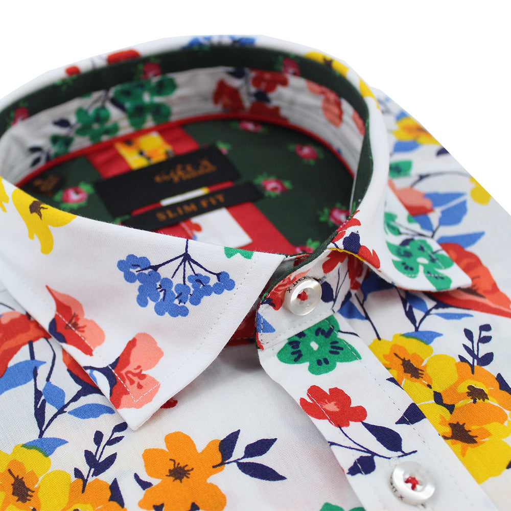 Swiss Spring Flower Short Sleeve Shirt Shirts Eight-X