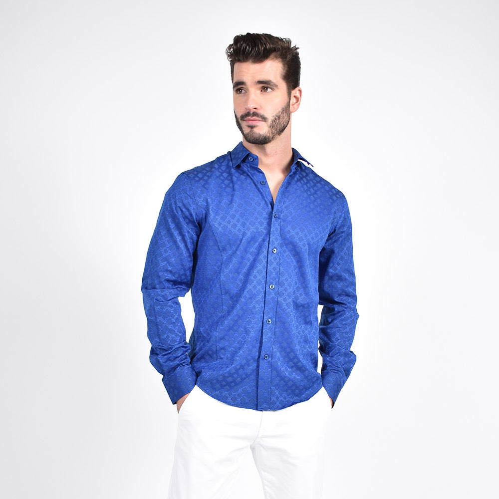 Temple Window Jacquard Button Down Shirt Shirts Eight-X