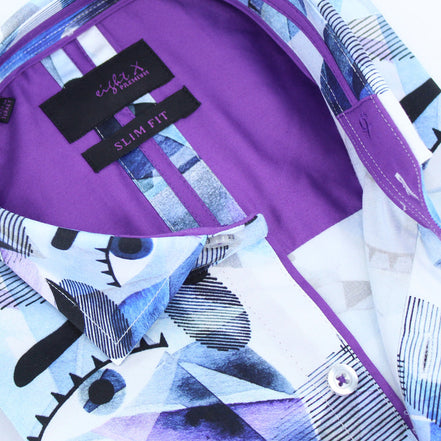 The Blues Abstract Eyes Button Down Shirt Shirts Eight-X