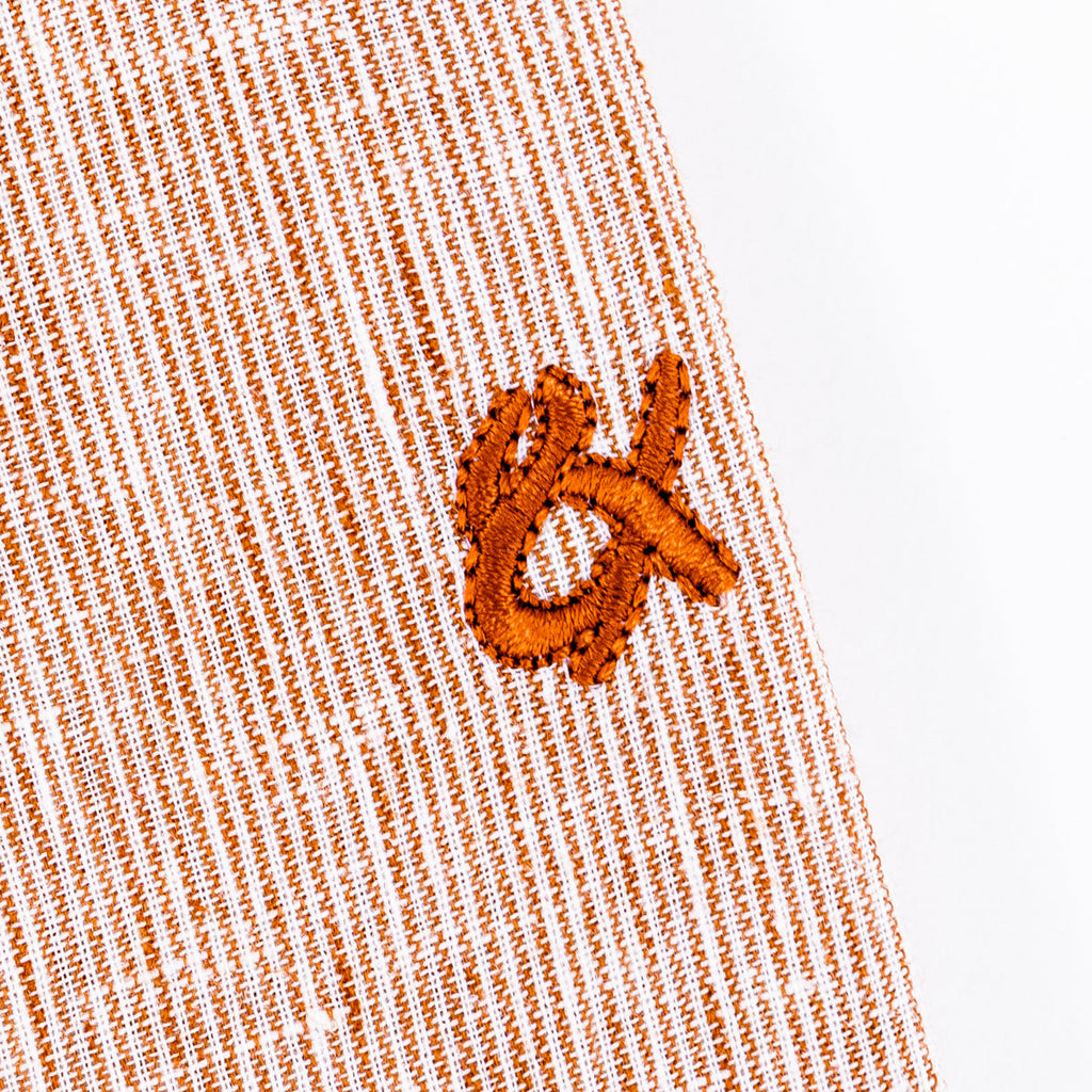 The Boardwalk Linen Button Down Shirt - Burnt Orange Shirts Eight-X