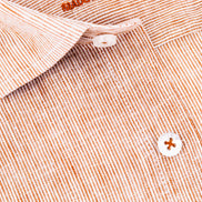 The Boardwalk Linen Button Down Shirt - Burnt Orange Shirts Eight-X