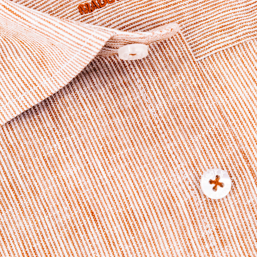 The Boardwalk Linen Button Down Shirt - Burnt Orange Shirts Eight-X