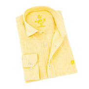 The Boardwalk Linen Button Down Shirt - Golden Yellow Shirts Eight-X YELLOW S