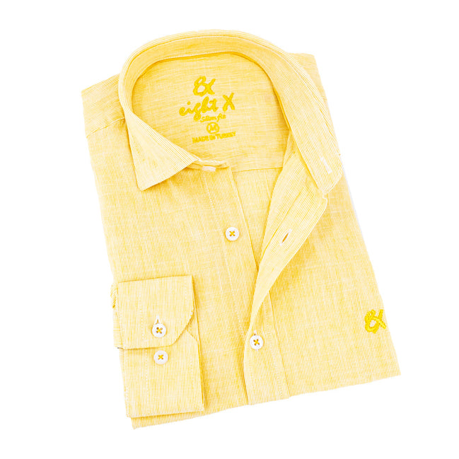 The Boardwalk Linen Button Down Shirt - Golden Yellow Shirts Eight-X YELLOW S
