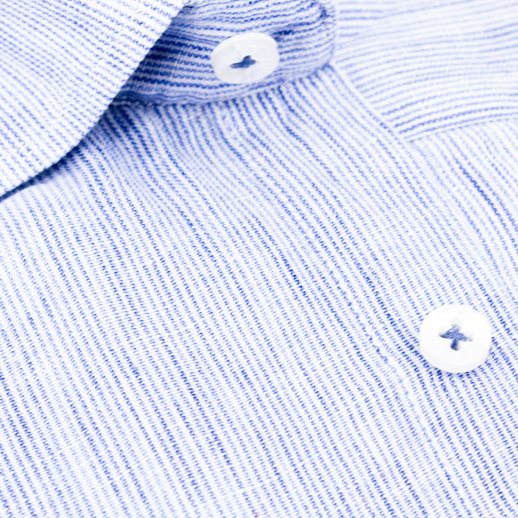 The Boardwalk Linen Button Down Shirt - Ocean Blue Shirts Eight-X