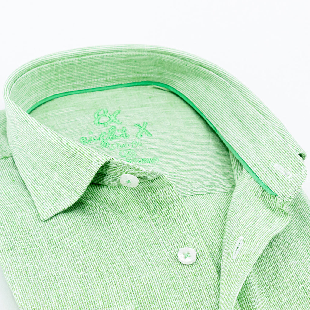 The Boardwalk Linen Button Down Shirt - Pasture Green Shirts Eight-X