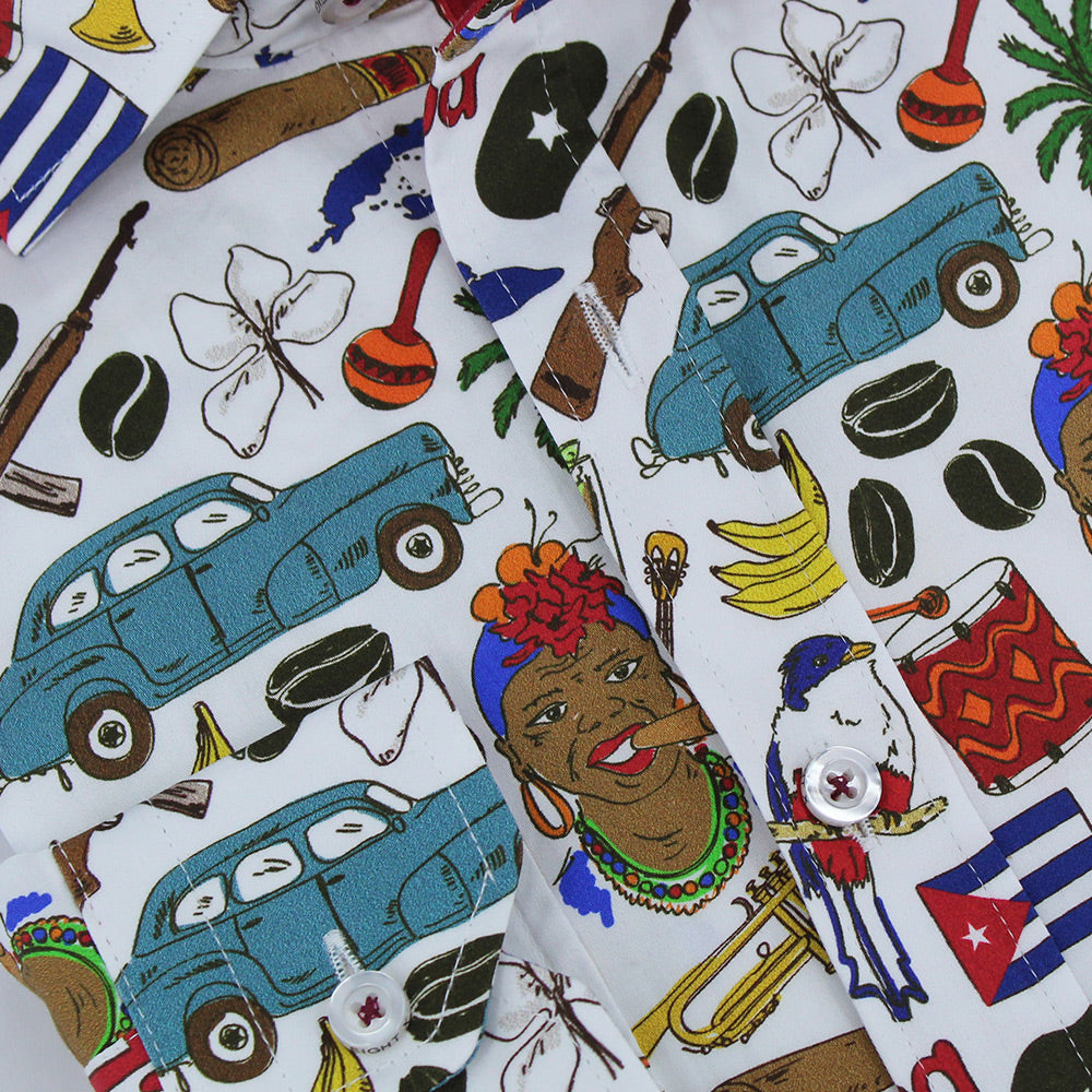 The Cuban Button Down Print Shirt Shirts Eight-X