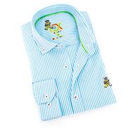 The Softest Stripe - Colores Edition FROG Shirt - Caribbean Blue Shirts EightX BLUE S