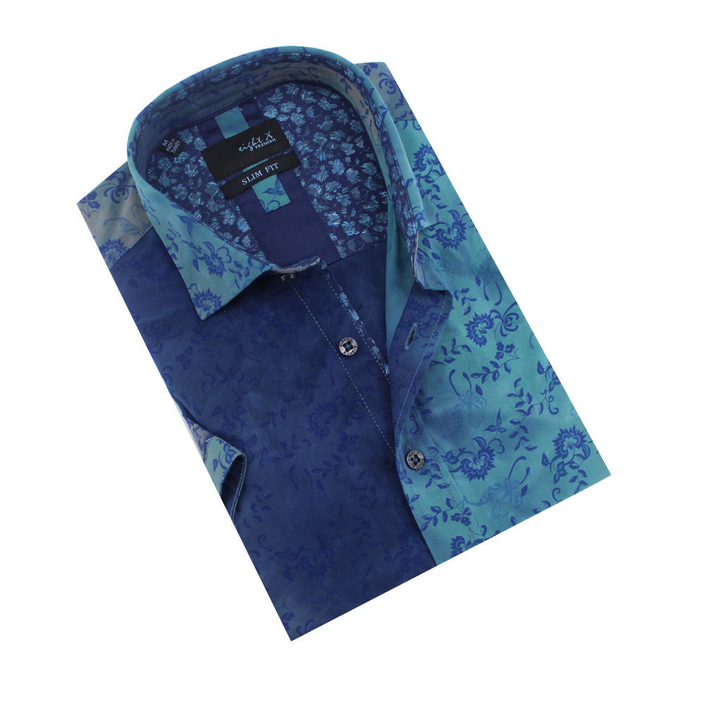 Tiger lily Watercolor Short Sleeve Shirt Shirts Eight-X NAVY S