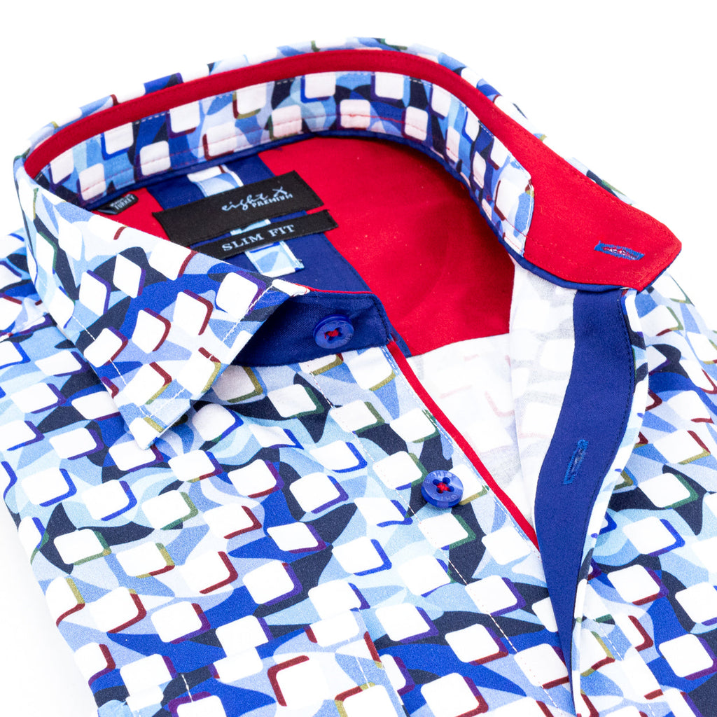 Tile Tab Button Down Shirt Shirts EightX