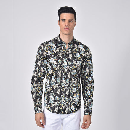 Traditional Flying Japanese Crane Button Down Shirt Shirts Eight-X
